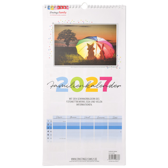Familienkalender 2027 mit Fotos