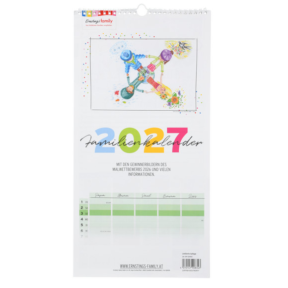 Familienkalender 2027 mit Bildern