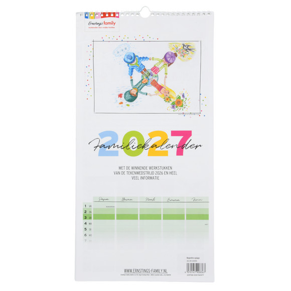 Familiekalender 2027 met tekeningen