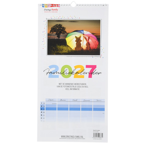 Familiekalender 2027 met foto's