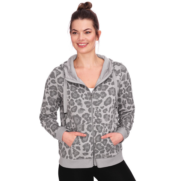 Damen Sweatjacke mit Leo Muster | Ernsting's family Damen Sweatjacke mit Bio Baumwolle | Ernsting's family