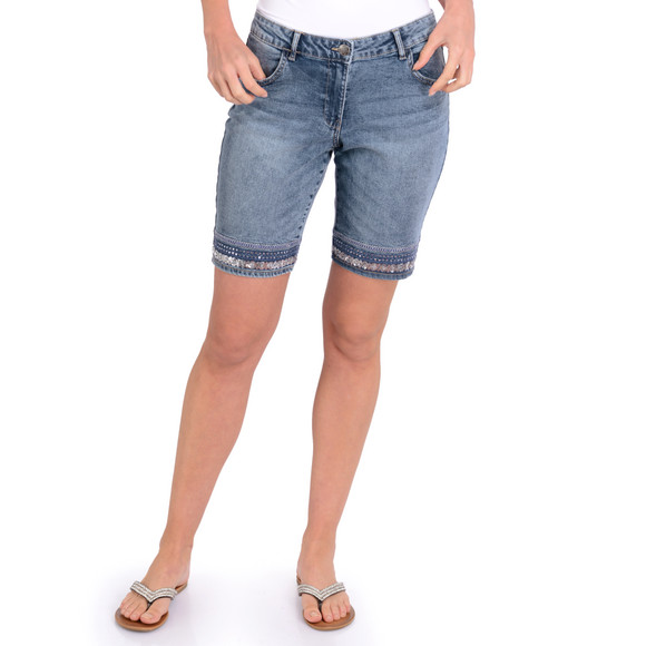 Damen Bermuda-Shorts mit Pailletten