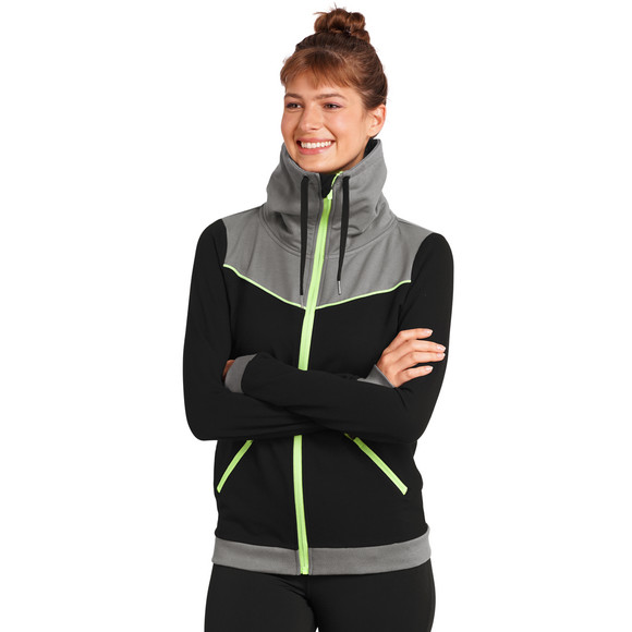 Damen Sport Sweatjacke mit großem Stehkragen | Ernsting's family Damen Sport Sweatjacke mit großem Stehkragen | Ernsting's family