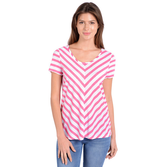 Damen T-Shirt mit diagonalen Streifen