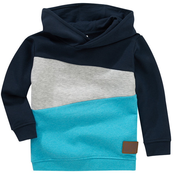 Jungen Hoodie mit Flächenteilern | Ernsting's family Jungen Sweatshirt Hellblau