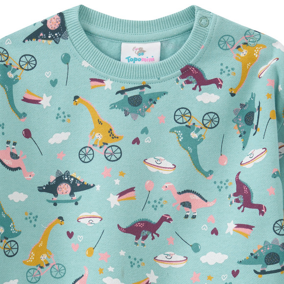 Baby Sweatshirt mit Dino-Allover