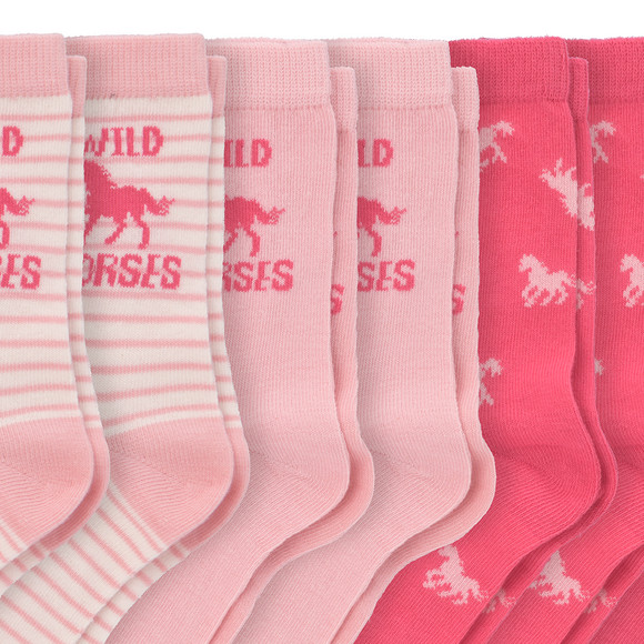 7 Paar Mädchen Socken mit Pferde-Motiven