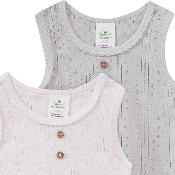 2 Baby Unterhemden aus Bio-Baumwolle