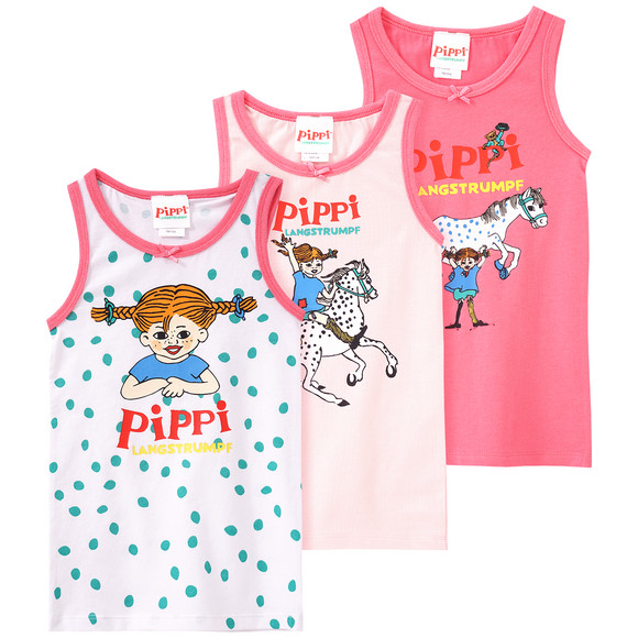 3 Pippi Langstrumpf Unterhemden