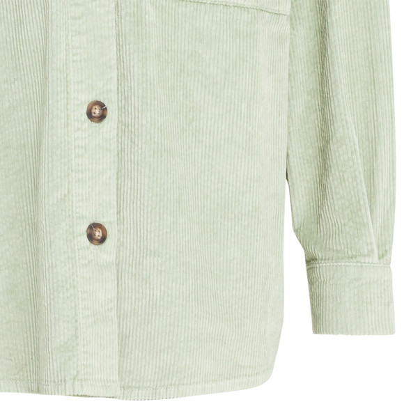 HOOUDO Damen Cordhemd - Übergroße Bluse Mit Knöpfen & Taschen | Lässiges Langarm-Shirt Für Business & Freizeit