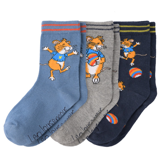 3 Paar Leo Lausemaus Socken