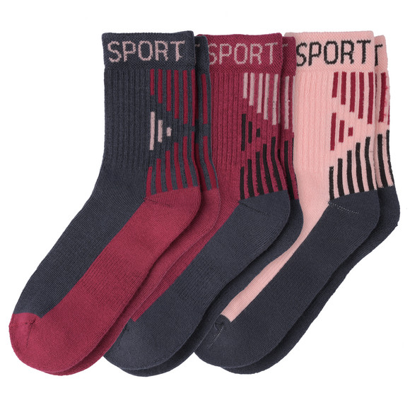 3 Paar Mädchen Sport-Socken