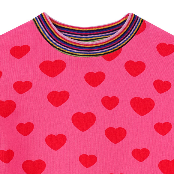Mädchen Sweatkleid mit Herz-Print