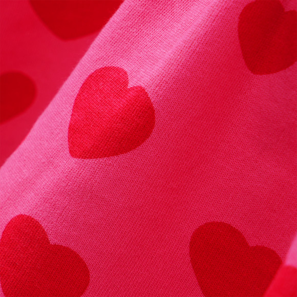 Mädchen Sweatkleid mit Herz-Print