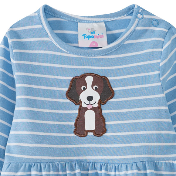 Baby Kleid mit Hunde-Applikation