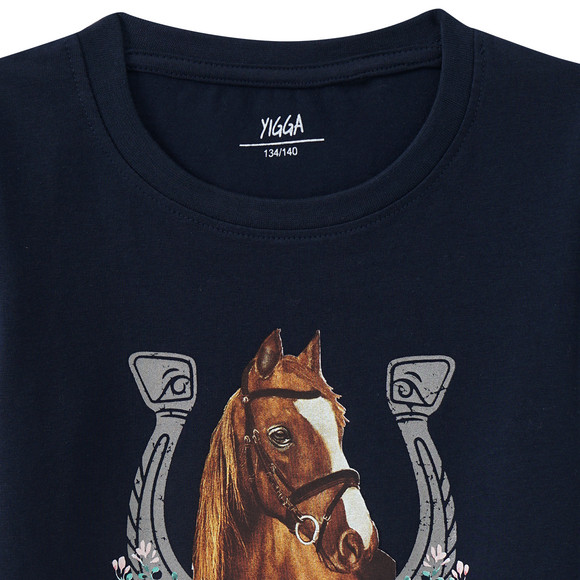 Mädchen T-Shirt mit Pferd-Motiv