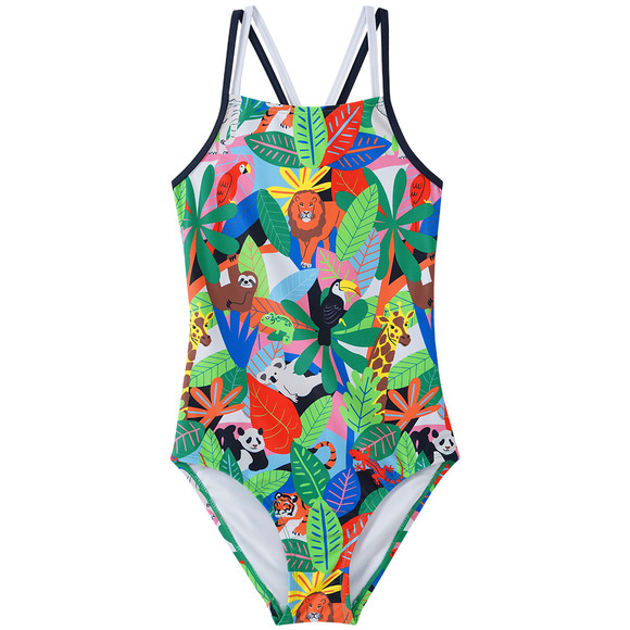 Mädchen Badeanzug mit Dschungel-Motiven