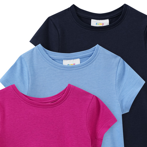 3 Mädchen T-Shirts unifarben