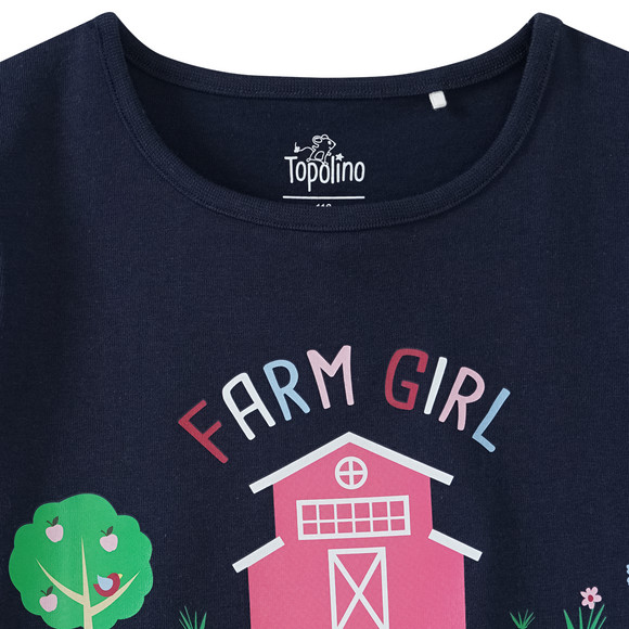 Mädchen T-Shirt mit Bauernhof-Motiven