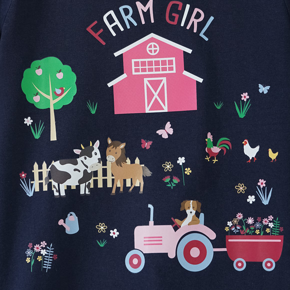 Mädchen T-Shirt mit Bauernhof-Motiven