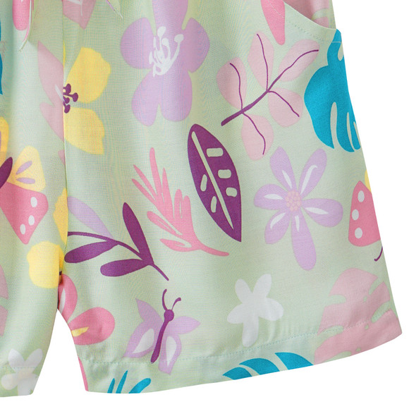 Mädchen Shorts mit tropischem Allover-Print