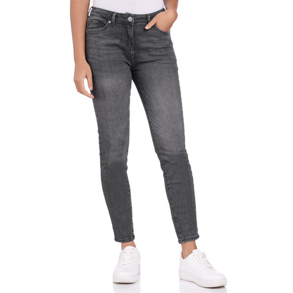 Damen Slim-Jeans mit Used-Waschung