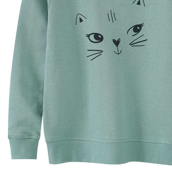 Mädchen Sweatshirt mit Katzen-Print