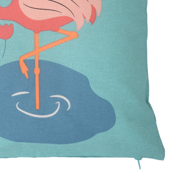 Kissenhülle mit Flamingo-Motiv