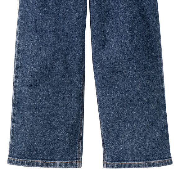 Mädchen Wide-Leg-Jeans mit verstellbarem Bund