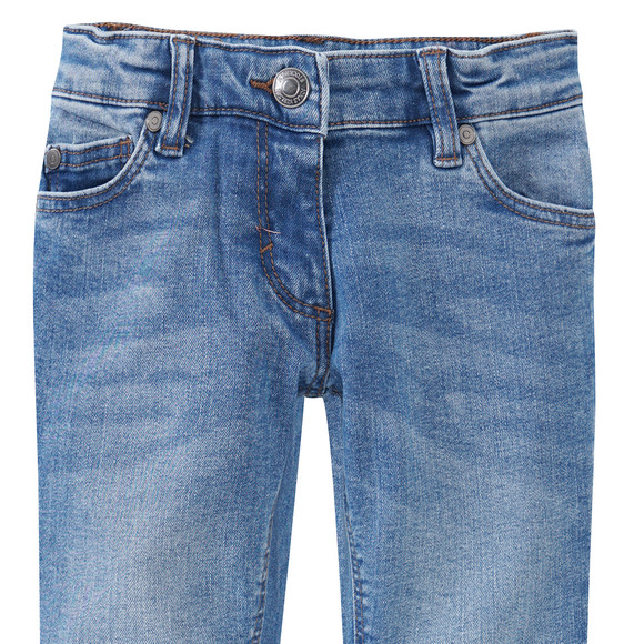 Mädchen Slim-Jeans mit verstellbarem Bund