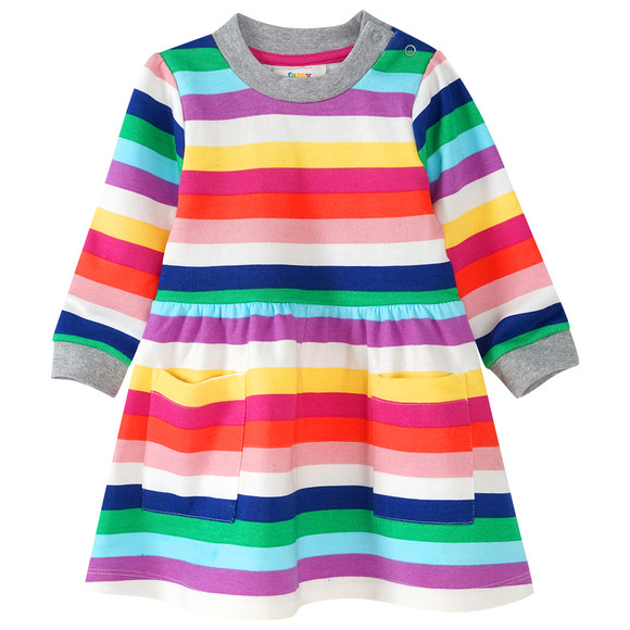 Baby Sweatkleid in bunten Regenbogenfarben