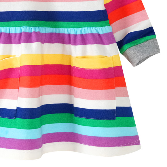 Baby Sweatkleid in bunten Regenbogenfarben
