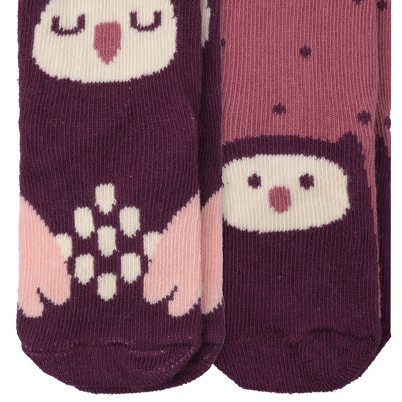 2 Paar Newborn Socken mit Eulen-Motiven