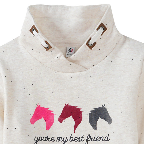 Mädchen Sweatshirt mit Pferde-Print