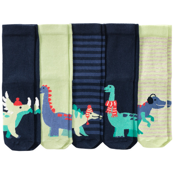 5 Paar Kinder Socken mit Dino-Motiven