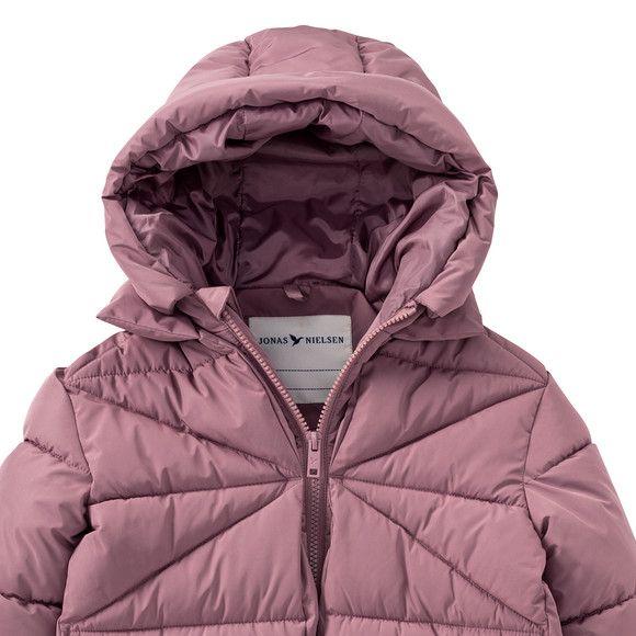 Gewatteerde meisjesjas in effen kleuren