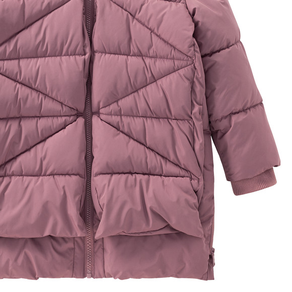 Gewatteerde meisjesjas in effen kleuren