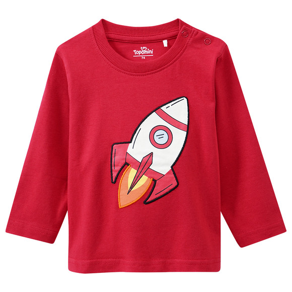 Baby Langarmshirt mit Raumschiff-Applikation