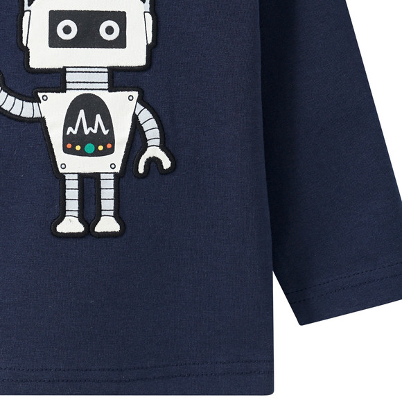 Baby Langarmshirt mit Roboter-Applikation