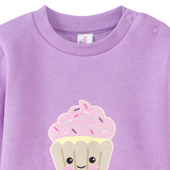 Baby Sweatshirt mit Cupcake-Applikation