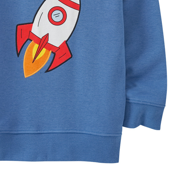 Kinder Sweatshirt mit Raumschiff-Applikation