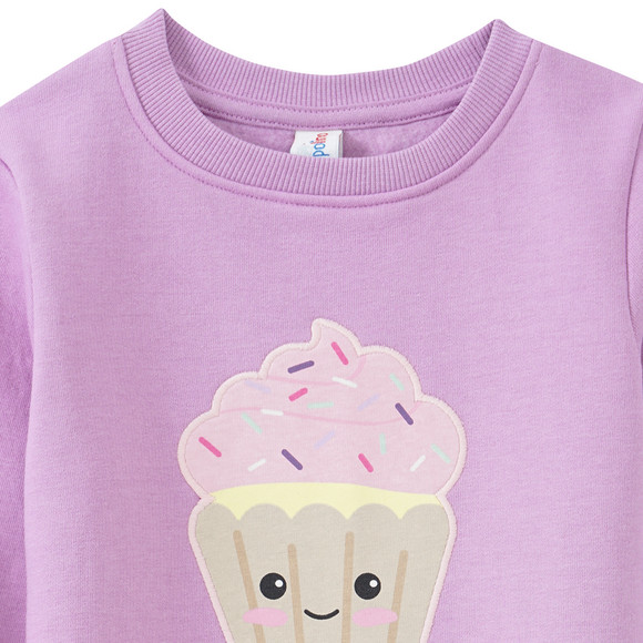 Mädchen Sweatshirt mit Cupcake-Applikation