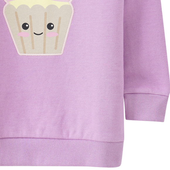 Mädchen Sweatshirt mit Cupcake-Applikation