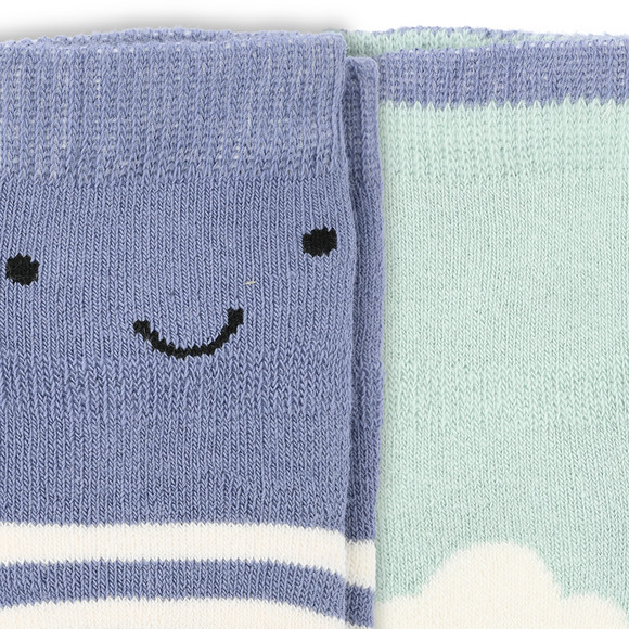 2 Paar Newborn Frotte-Socken im Muster-Mix