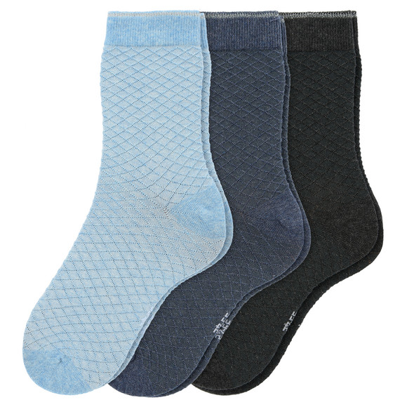 3 Paar Damen Socken mit Ajour-Muster