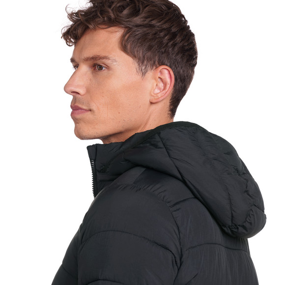 Heren gewatteerde jas met afneembare capuchon
