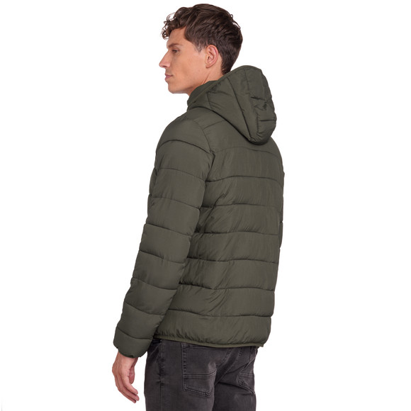Heren gewatteerde jas met afneembare capuchon