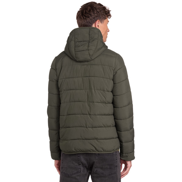 Heren gewatteerde jas met afneembare capuchon