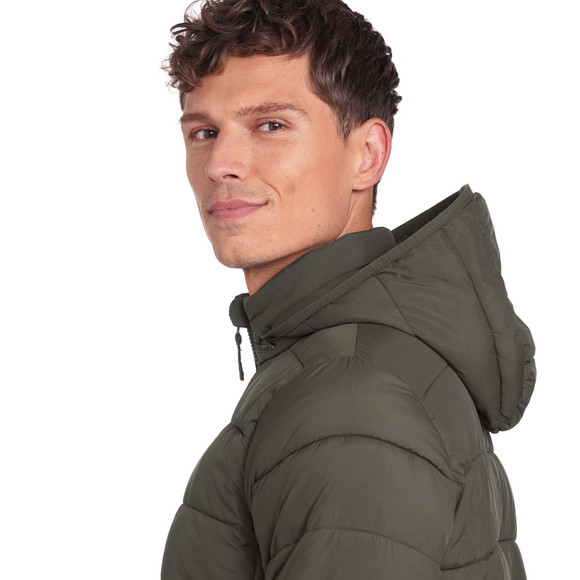 Heren gewatteerde jas met afneembare capuchon
