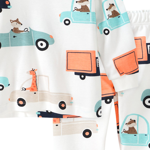 Baby Schlafanzug mit Fahrzeug-Allover